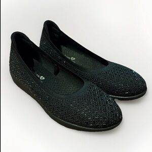 Skechers Stretch Fit Sparkle Knit Skimmers Cleo Flex-BRAND NEW-black-Size 7.5